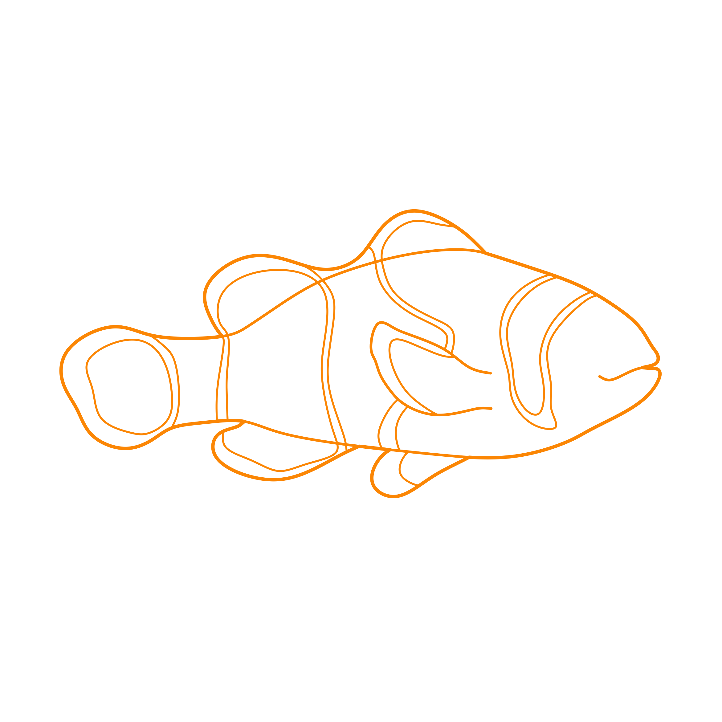 Animals Saltwater Fish Ocellaris Clownfish Engraving Svg Design Free Vectors